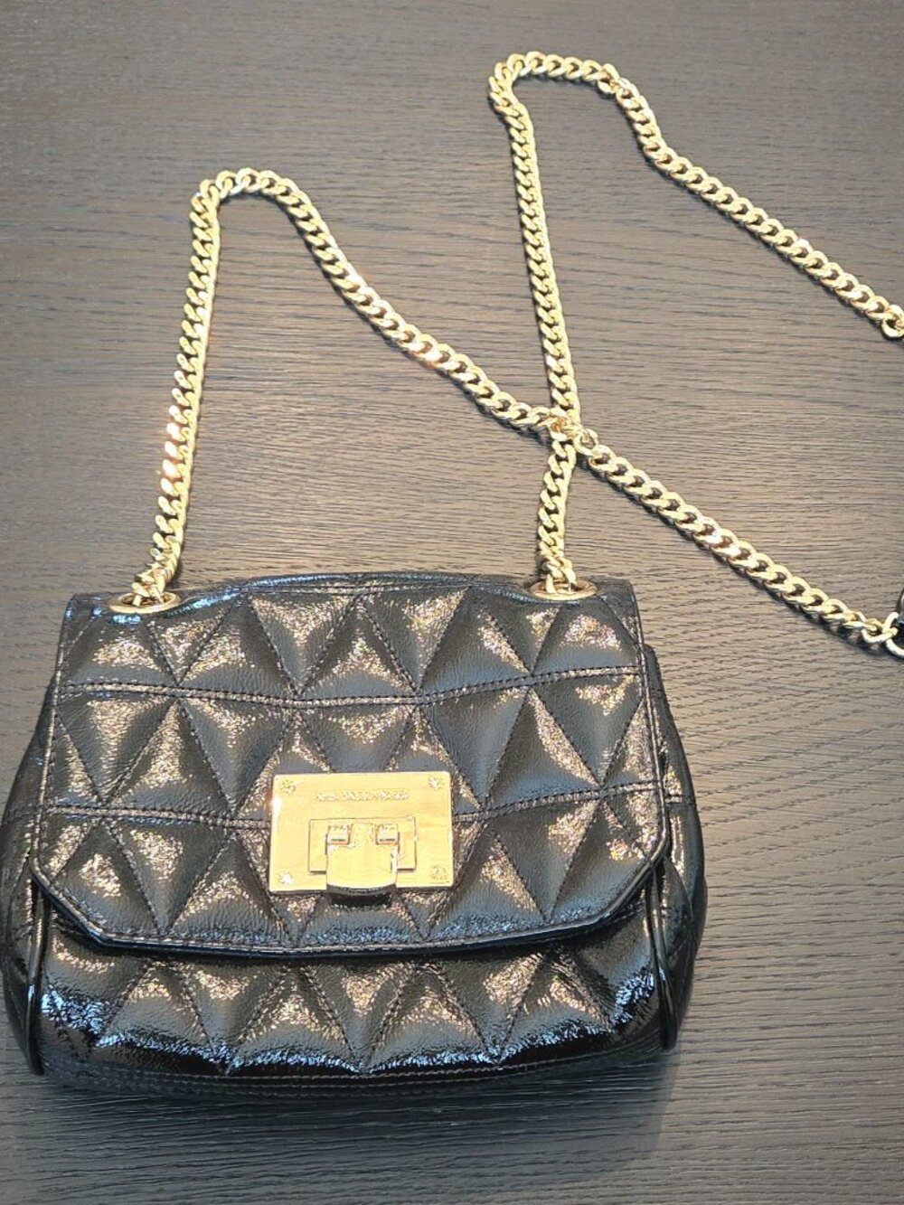 Michael Kors Vivianne quilted patent leather small crossbody